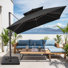 11' Square Patio Cantilever Umbrella, Base Included