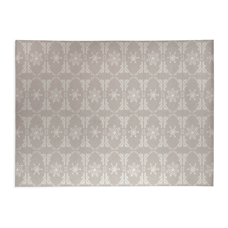 Tapis de cuisine beige, Rectangle 5 pi x 7 pi, Argent/Beige