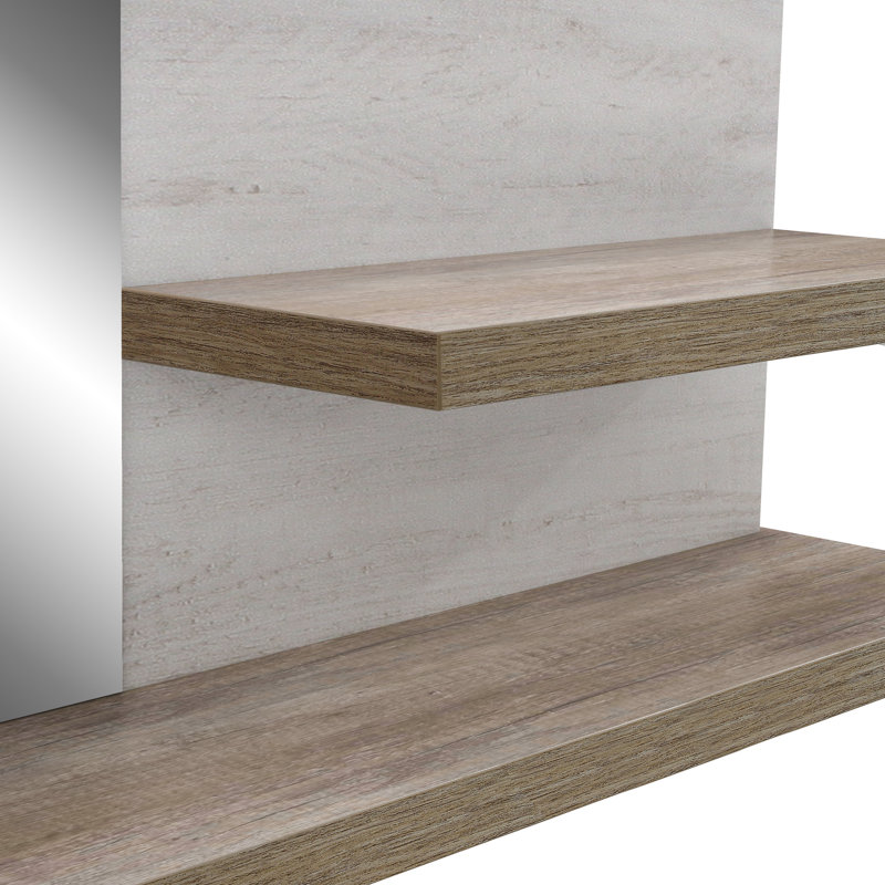 Alek 2 Piece Picture Ledge Wall Shelf, Pinia White