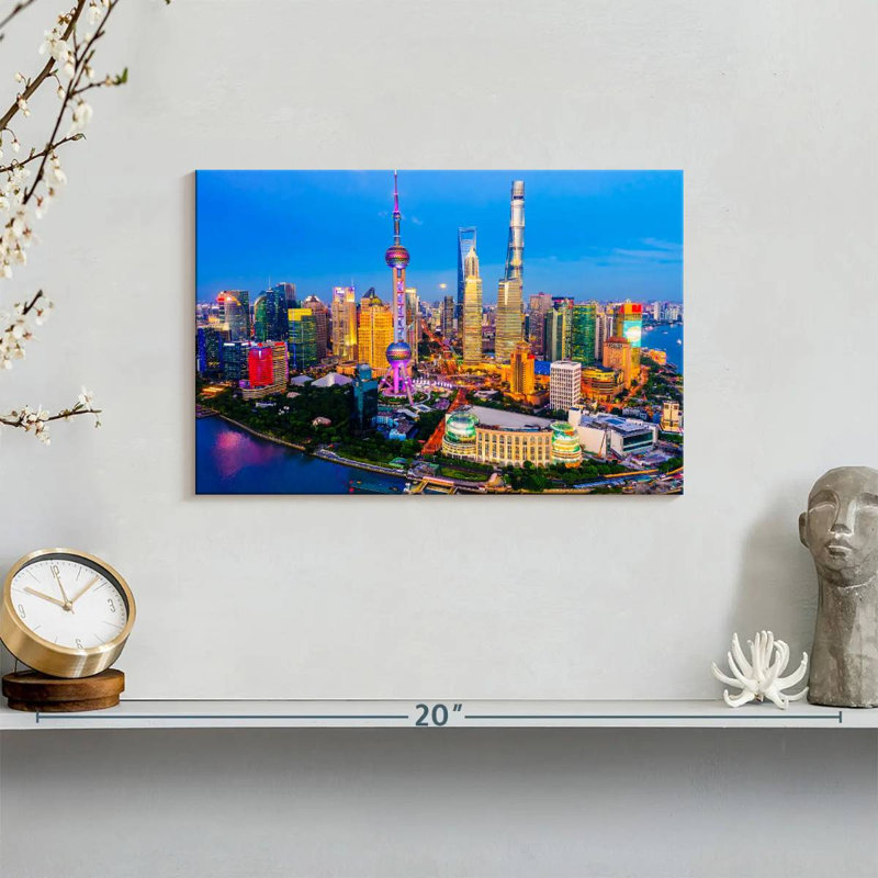 Sireci Shanghai Twilight Skyline, 8" H x 12" W