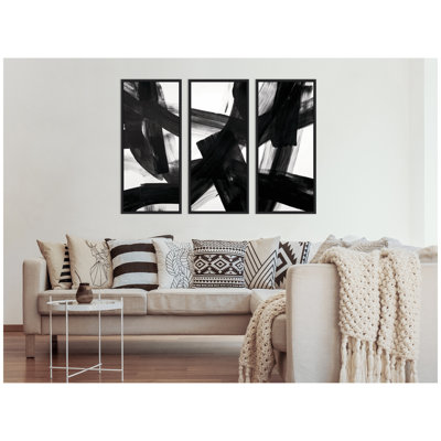 Black Mark Framed Canvas Wall Art Set by Amy Lighthall