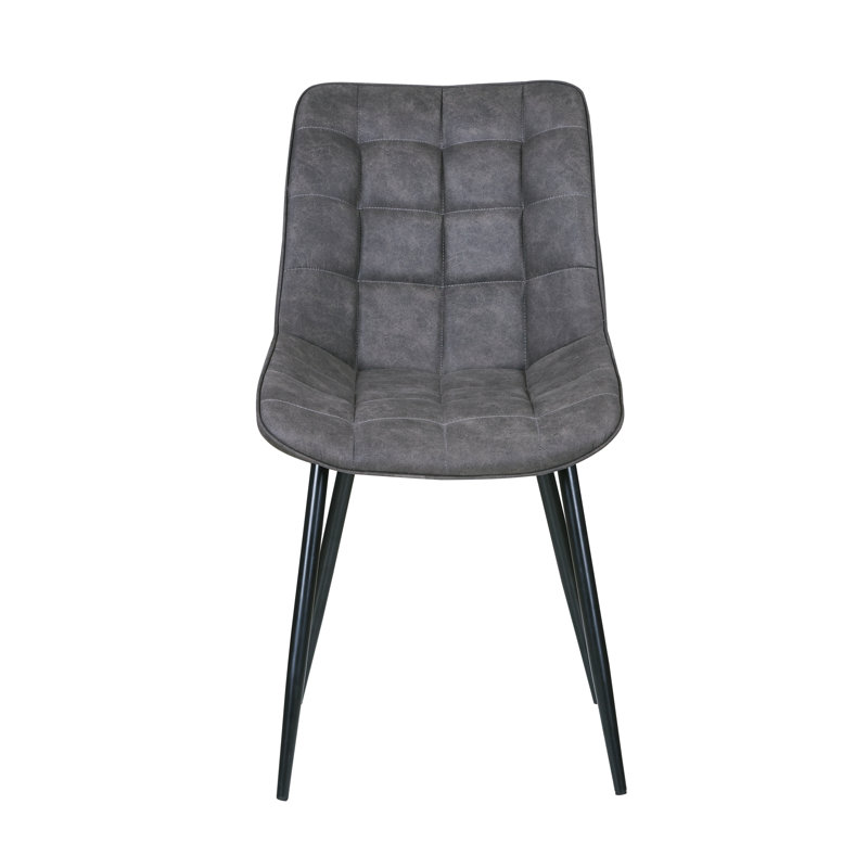 Carmi 46cm H Fabric Upholstered Metal Side Chair, Grey