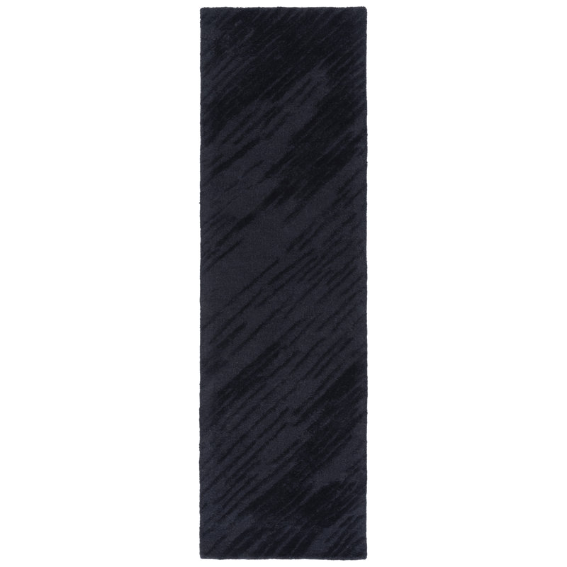 Rodeo Drive 677 Hand Tufted Wool/Cotton Abstract Rug in Black, Runner 2'3" x 8'
