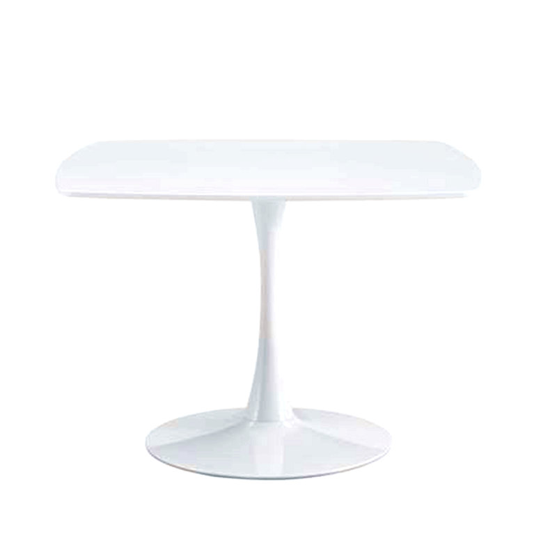 Table à piédestal moderne de 42 pouces de style Mid-Century, table de salle à manger multifonctionnelle pour 4 à 6 personnes et grande table basse, plateau en MDF blanc pour le salon, la cuisine et le bureau