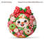 Coussin décoratif en peluche imprimé en 2D, motif bonhomme de neige avec couronne, beignes et cannes de Noël. 55 cm.-138212585