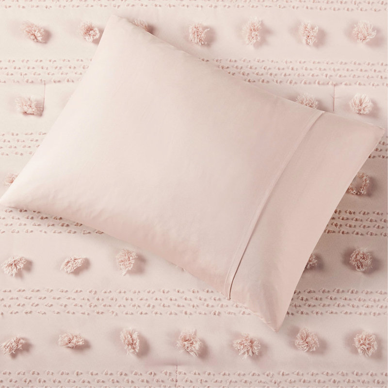 Bedding - Microfiber Reverse, Filled, Wrinkle Comforter Soft, , , Long-lasting, King Comforter + 2 King Shams, Pink