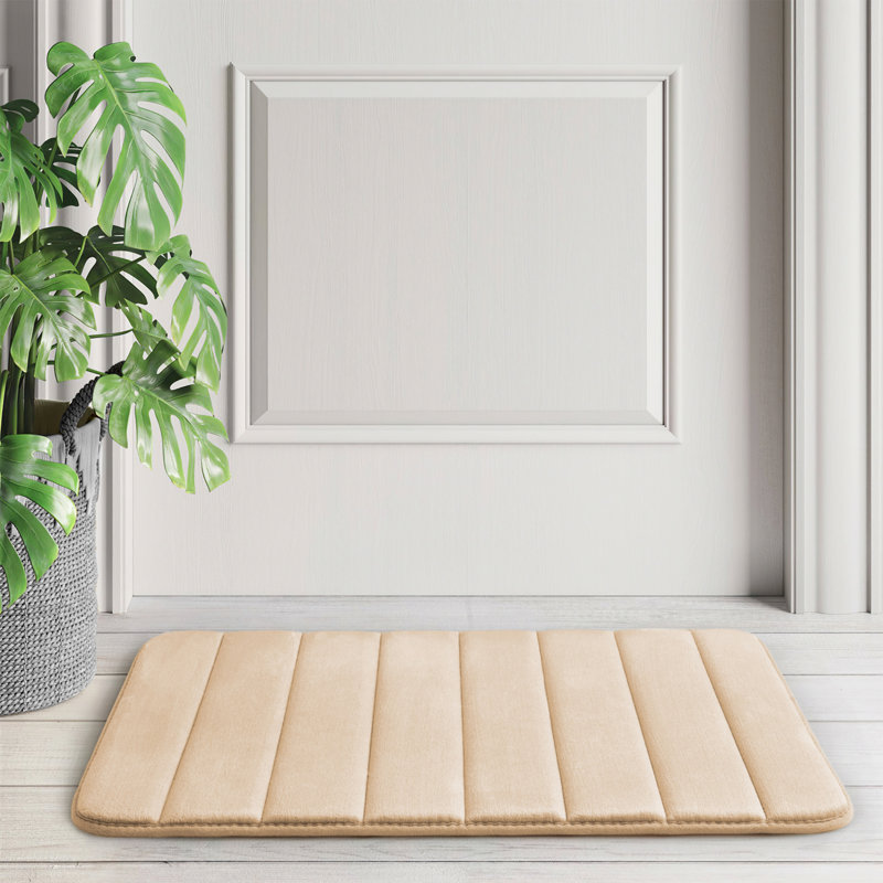 Navaiah Premium Memory Foam Bath Mat - Ultra Soft, Absorbent, Anti-Skid and Machine-Washable, 40cm x 60cm, Cream