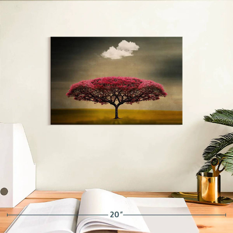 Alvord, nuages au-dessus d'un arbre rouge, H 8 po x l 12 po