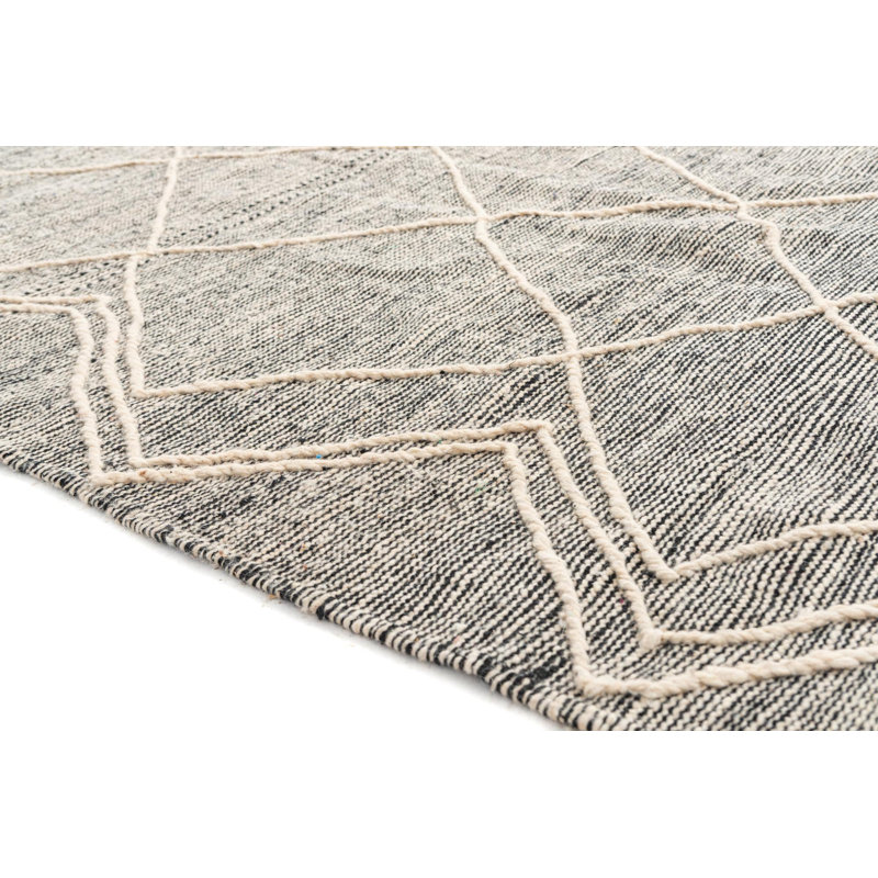 Tapis noir et blanc Mosser