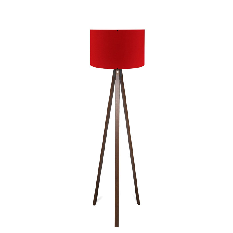Lampe sur pied moderne, rouge, hauteur 55,1 pouces | Fabrication 100% MDF, capuchon en PVC, diamètre de 15,0 pouces, hauteur de 7,9 pouces | Douille E27, 40 W maximum | Conception élégante et originale pour la maison et le bureau, solution d'éclairage parfaite