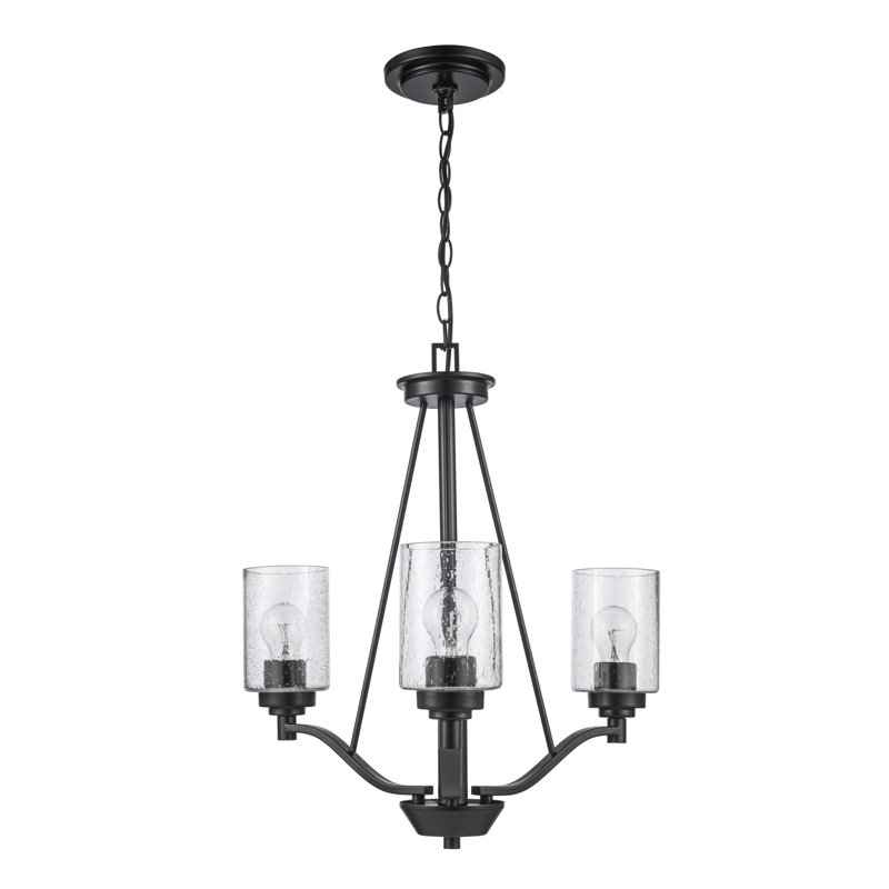 Lustre 3 lumières à abat-jour Venicia, Noir