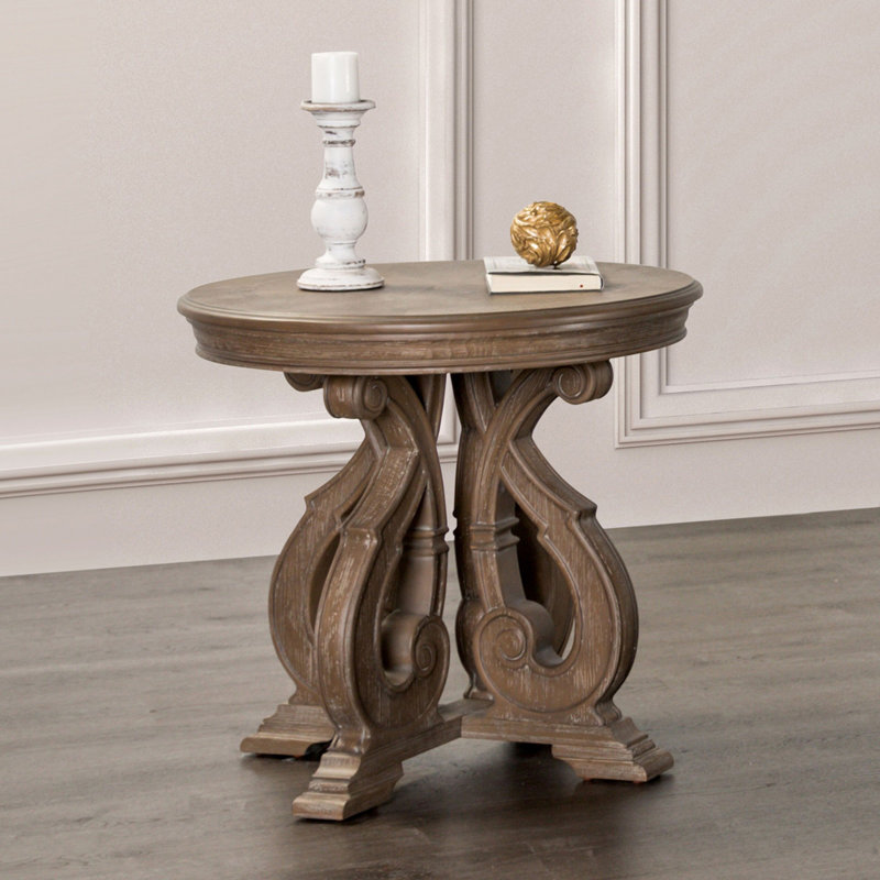 Table de bout ronde de style traditionnel 1pc