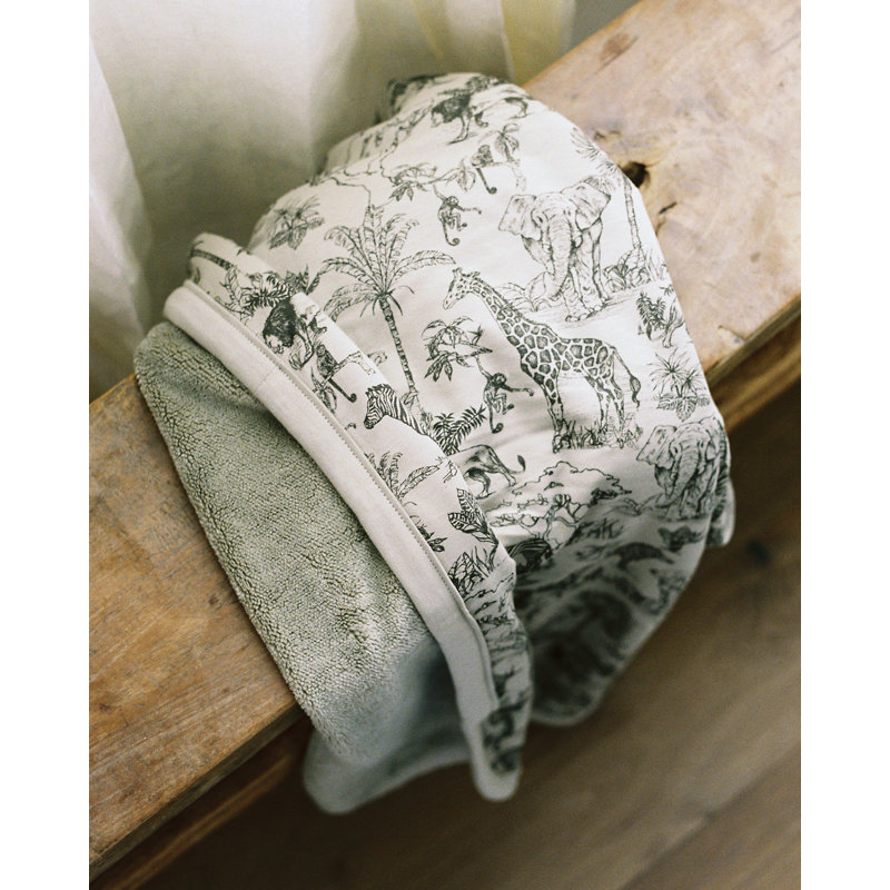 Vintage Safari - Luxury Soft Plush Backing & Turkish Cotton Jersey Print, Double Layered, 30" x 40" Baby Blanket