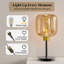 Lampe de table industrielle avec abat-jour de bureau en verre teinté ambré