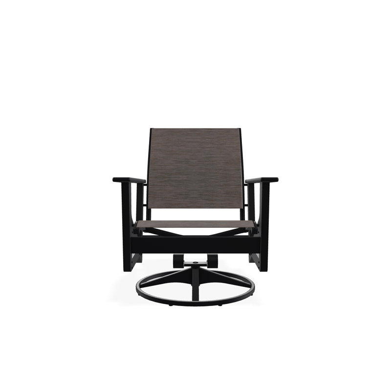 Wexler Outdoor Swivel Lounge Chair, Black, James