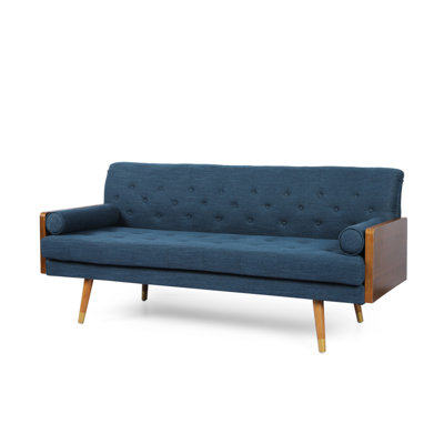 Bel-Air 72.2" Mid Century Modern Tufted 3 Seater Sofa with Bolster Pillows