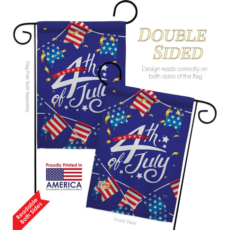 Double Sided Polyester Independence Day House Flag, 18.5" H x 13" W