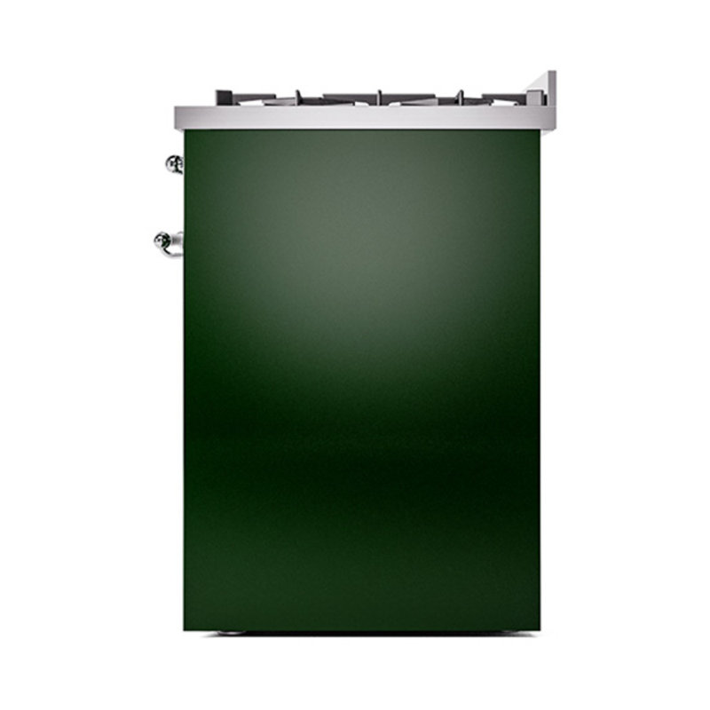 ILVE Nostalgie II Noblesse 30 in Dual Fuel Range, Liquid Propane, Emerald Green/Chrome