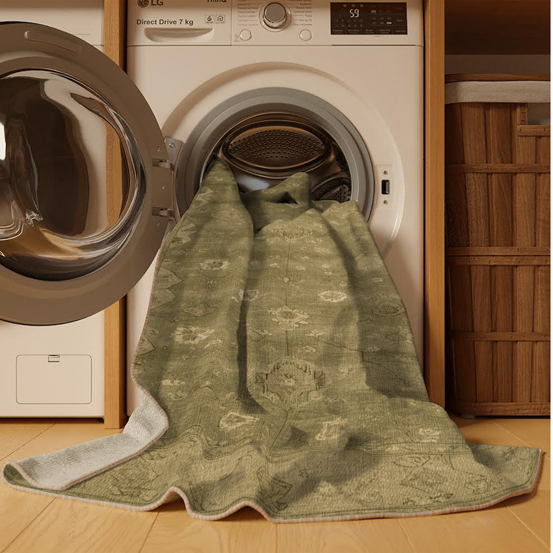 Tapis brun lavable à la machine, Rectangulaire 2 pi x 3 pi