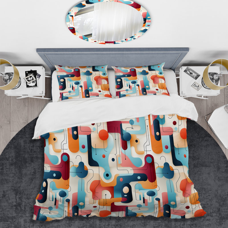 Literie Trendy Patterns 1970S Style II, Housse de couette simple + 1 taie décorative stan