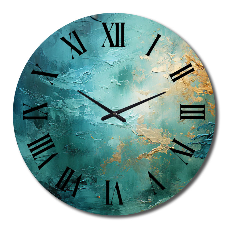 Horloge murale Teal Oasis III, Très grand