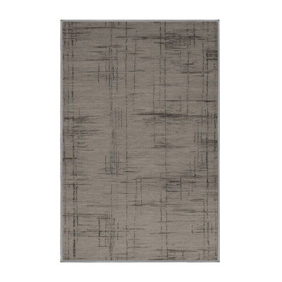 Tapis abstrait gris lavable à la machine