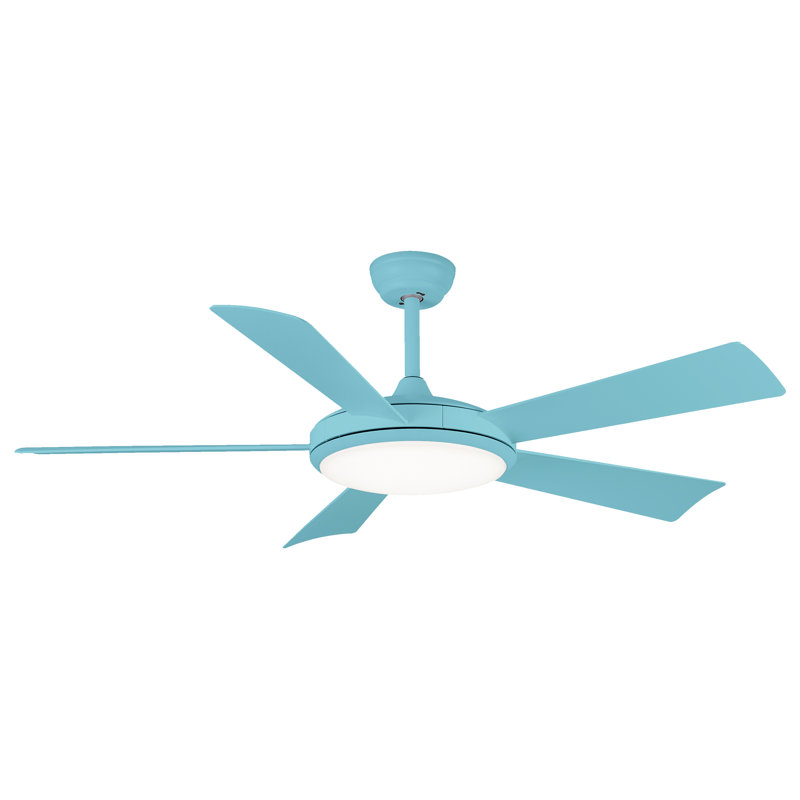 Biddle 132cm Ceiling Fan with LED Lights, Blue