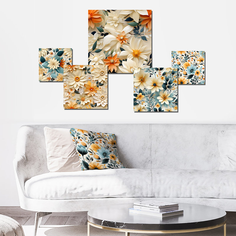 Labrosse - ensemble d'art mural floral de 5