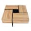 Table carrée carrée avec rangement caché et plateau coulissant extensible, panneau de particules brun central-2058491210