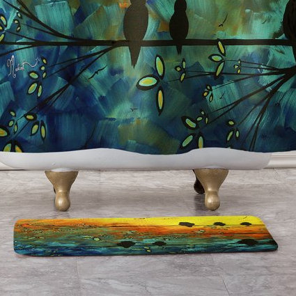 Tapis de salle de bain plumes