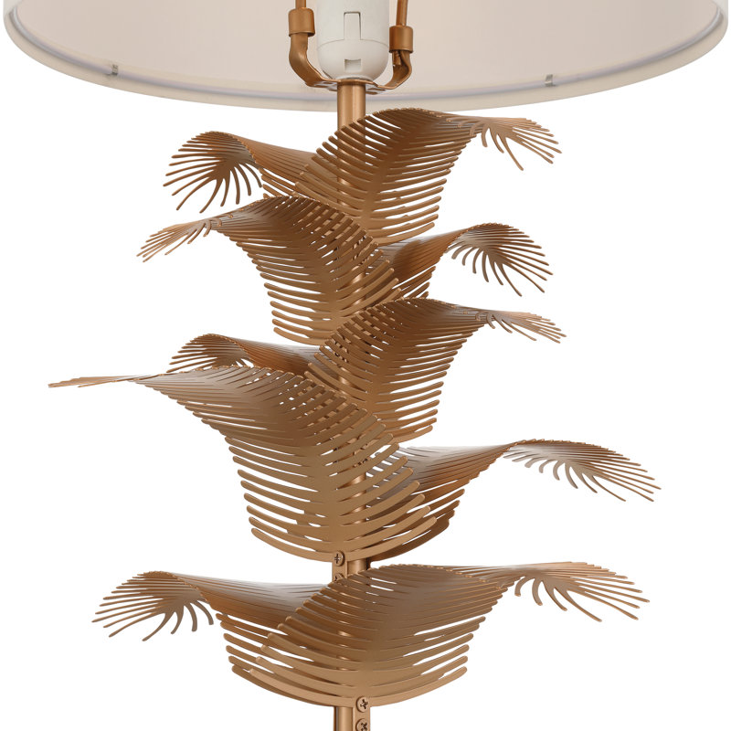 60cm Metal Table Lamp with Linen Shade, Brass