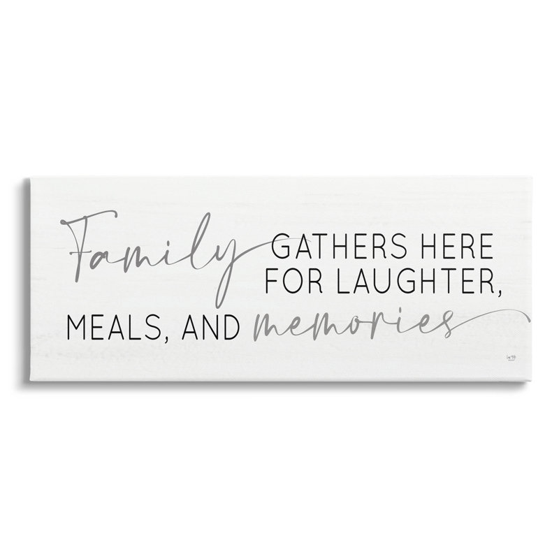 Art familial sur toile Family Laughter Meal Memories par Lux + Me Designs, H 10 po x l 24 po x P 1,5 po
