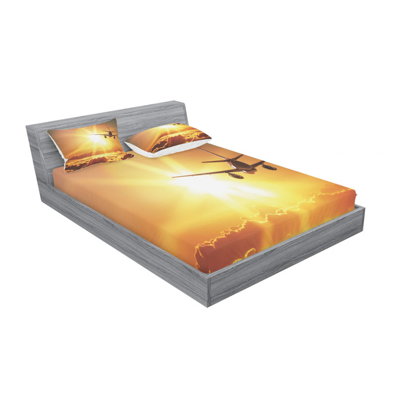 Microfiber Sheet Set, Queen Sheet Set with Fitted Sheet and Pillowcase