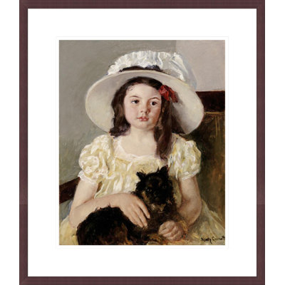 « Françoise tenant un petit chien noir » de Mary Cassatt – Reproduction giclée encadrée