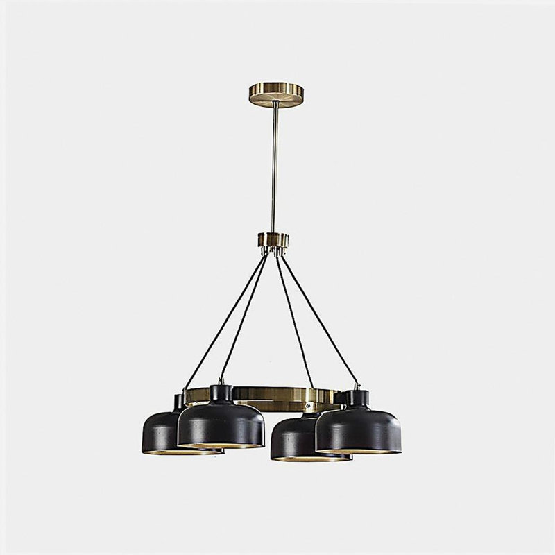 Lustre 4 lumières à abat-jour en métal