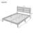 Queen Size Rubber Wooden, Solid Wooden Bed With Rattan Headboard, Enhanced By Support Feet,Oak White