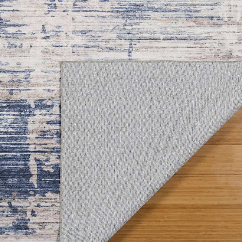 Tapis d'intérieur lavable à la machine HGTV, Bleu, Tapis de couloir 2 pi 2 po x 6 pi