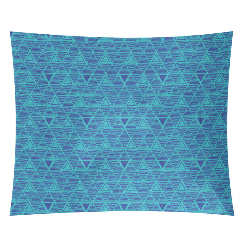 Tapisserie, H 27,5 po x l 37,5 po, Bleu sarcelle/bleu