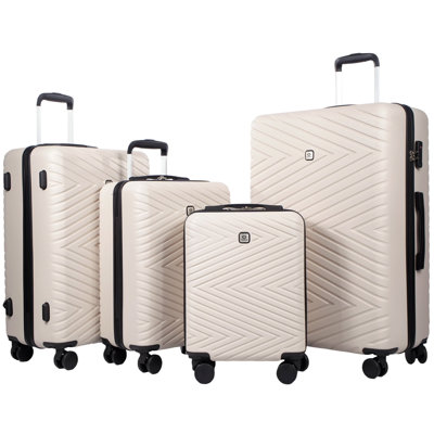 Luggage 4-Piece ABS Lightweight Suitcase With Rotating Wheels, 24 Inch And 28 Inch With TSA Lock, (16/20/24/28)