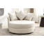 Fauteuil demi-tonneau pivotant avec repose-pieds et coussins de rangement-1405610724