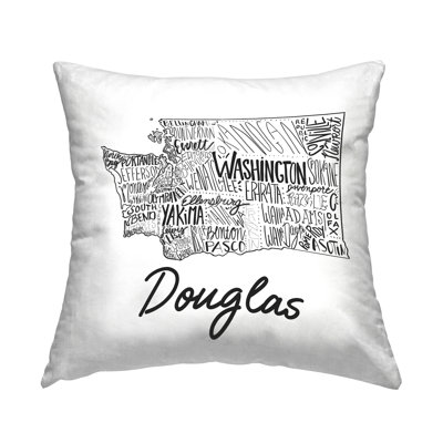 Washington State Cities Personalized Printed Throw Pillow by The Saturday Evening Post