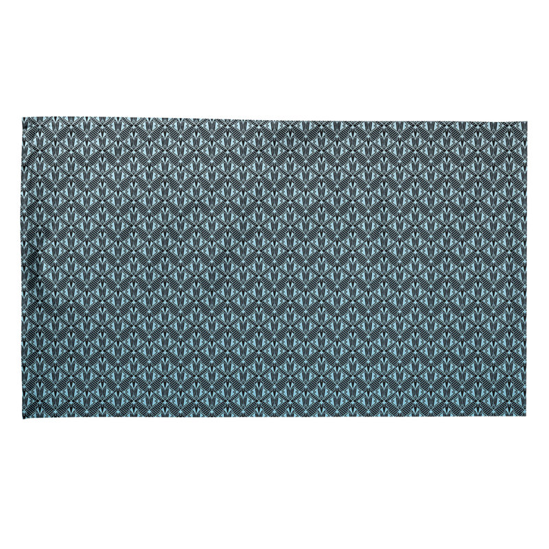 Torchon Suoz Classic Art Deco, Bleu / Noir, Polyester sergé