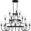 Lustre noir mat 18 lumières Viscount