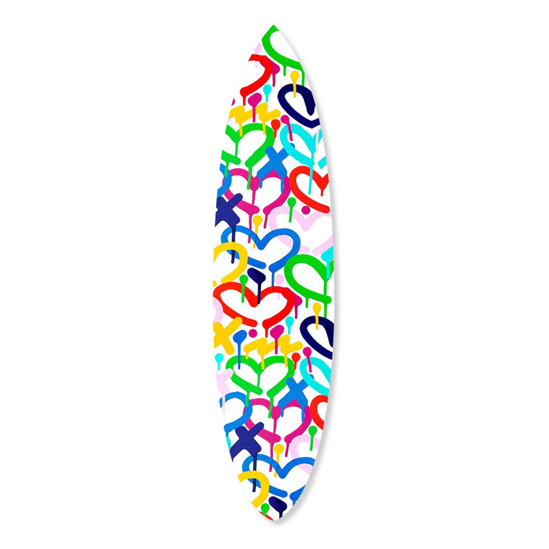Corey Paige Rainbow Electric Love Decorative Acrylic Surfboard by Oliver Gal