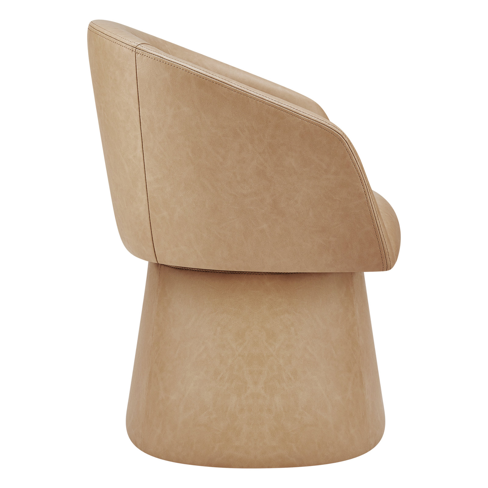 Kyo Chenille Upholstered Barrel Chair, Tan