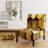 Golden Honeycomb - Mid-Century Upholstered Slipper Chair
