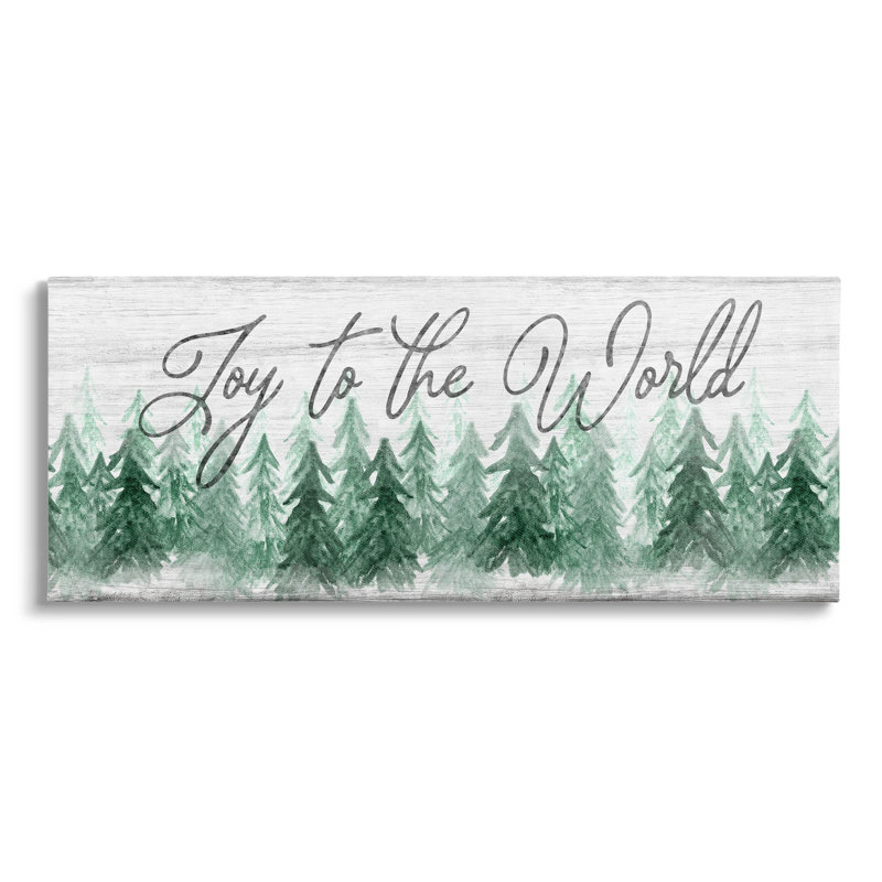 «Joy to the world pin trees», art mural par Natalie Carpentieri, H 13 po x l 30 po x P 1,5 po