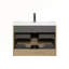 Meuble-lavabo mural 30 po avec lavabo, meuble-lavabo mural moderne avec lavabo en résine et tiroirs à fermeture en douceur, blanc brillant-105536101