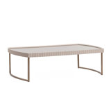 Lisbon Cocktail Table - Silken Cream/Bronze