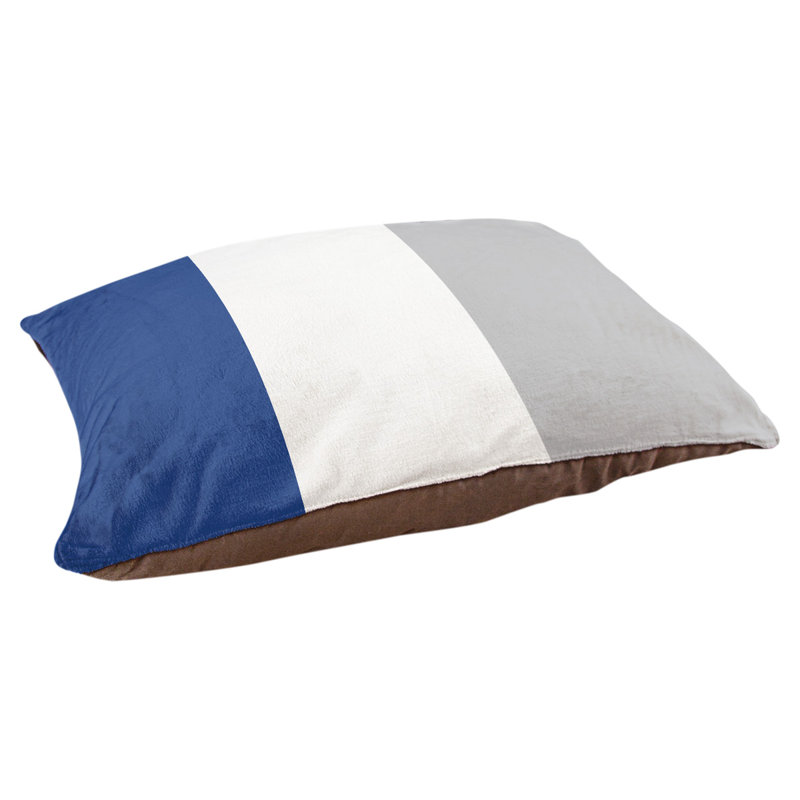 Coussin Designer, Moyen (L 30 po x l 40 po), Bleu royal / blanc / gris